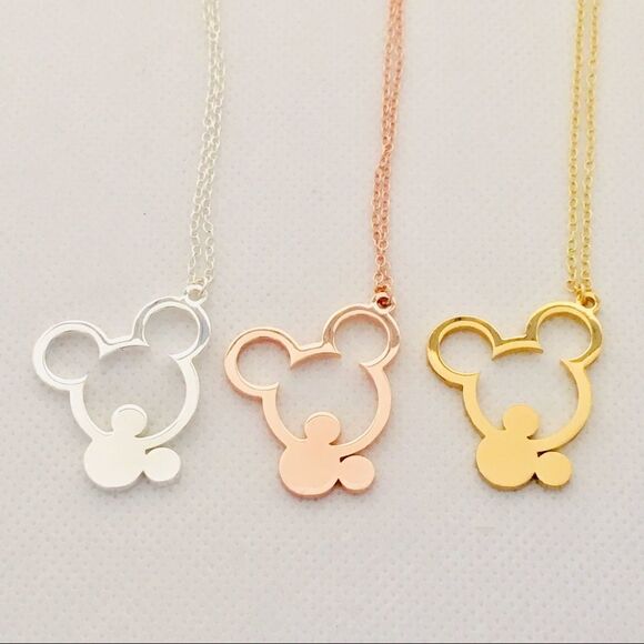 Disney Double Mickey Mouse Pendant Necklace NWT - Picture 5 of 8